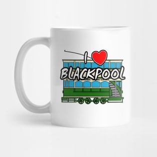 I Love Blackpool Vintage Tram Seaside Lancashire Mug